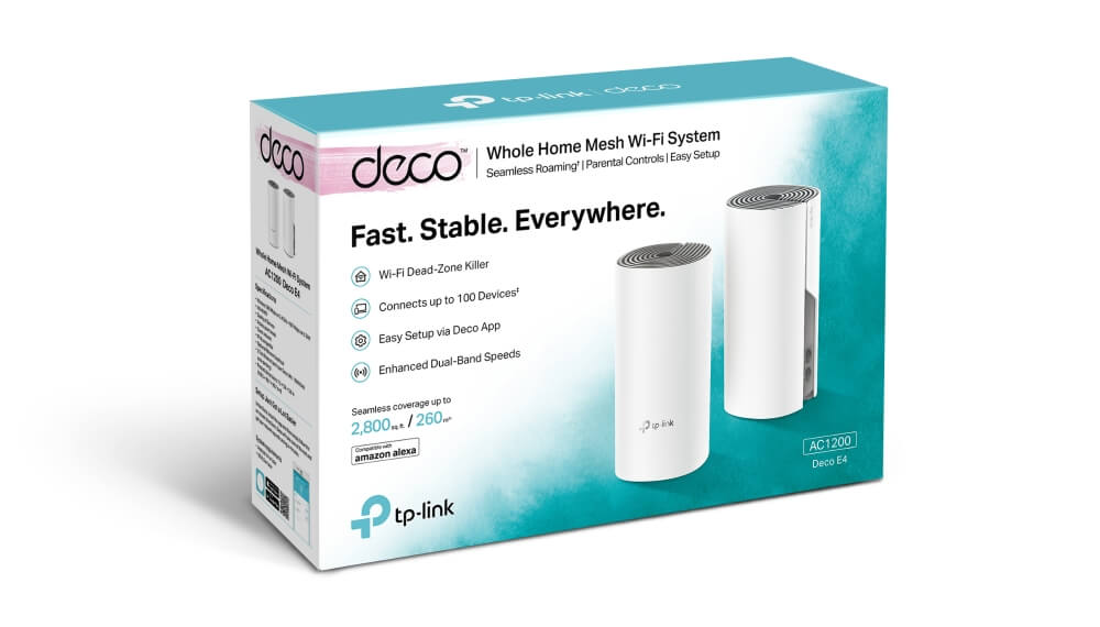 Tp-Link Deco E4 AC1200 Whole Home Mesh Wi-Fi System (2 Pack)