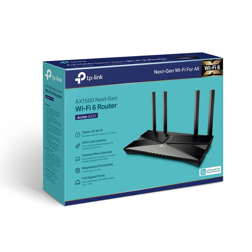 TP-Link Archer AX10 AX1500 Dual-Band Gigabit Wi-Fi 6 Router