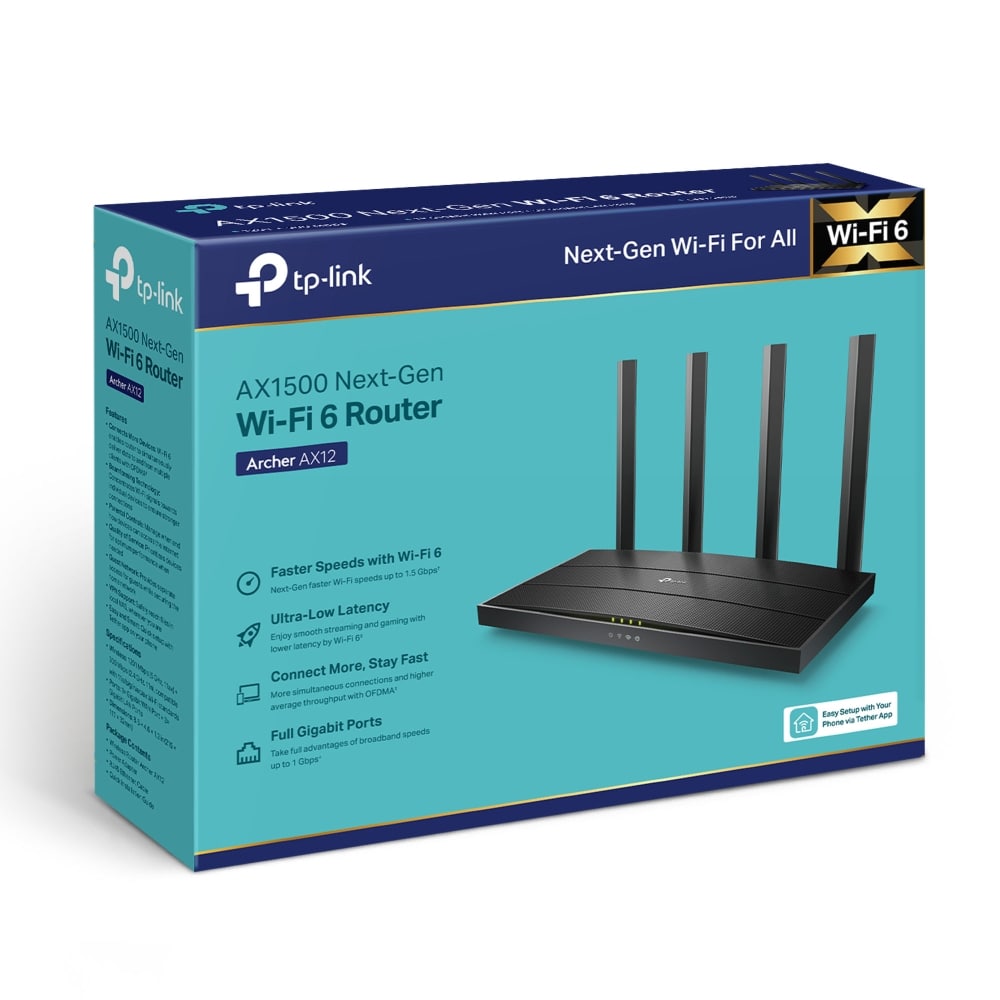 TP-Link Archer AX12 AX1500 Dual-Band Gigabit Wi-Fi 6 Router