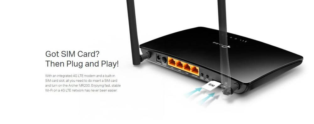 TP-Link Archer MR200 V4 AC750 Wireless Dual Band Router 4G LTE