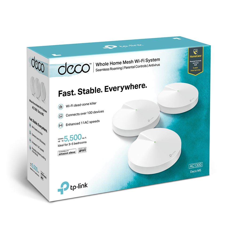 TP-Link Deco M5 AC1300 Whole Home Mesh Gigabit Wi-Fi System (3-Pack)
