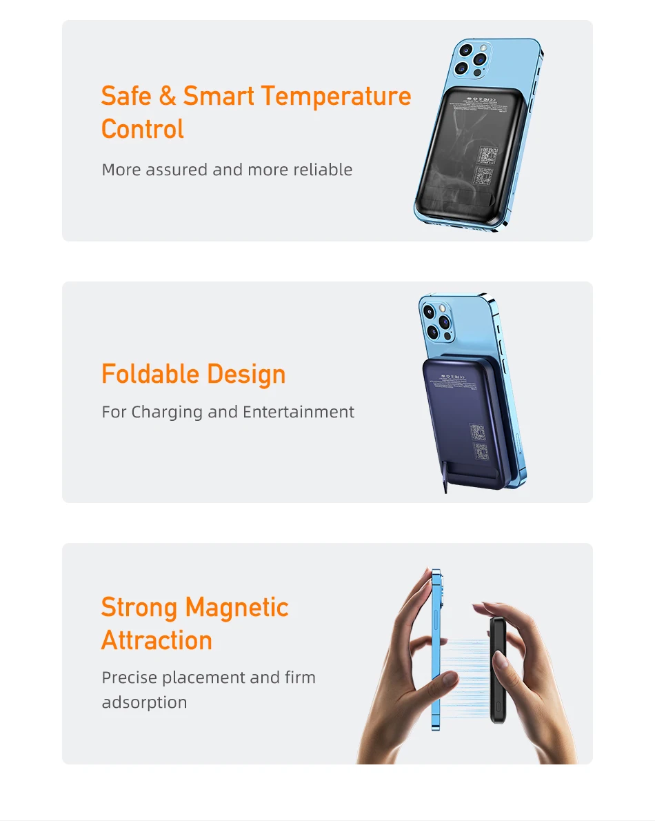 High-capacity Awei P139K 10000mAh power bank with strong magnetic alignment