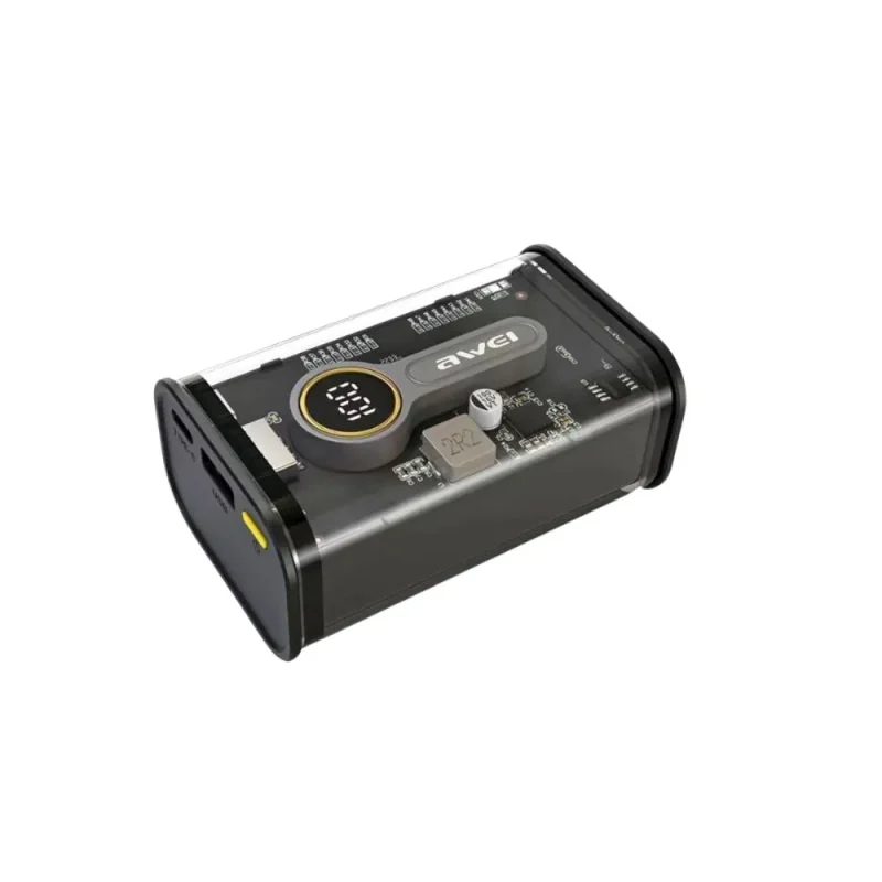 awei-p165k-10000mah-power-bank (1) Awei P165K 10000mAh Power Bank – 22.5W Transparent Fast Charging with Digital Display