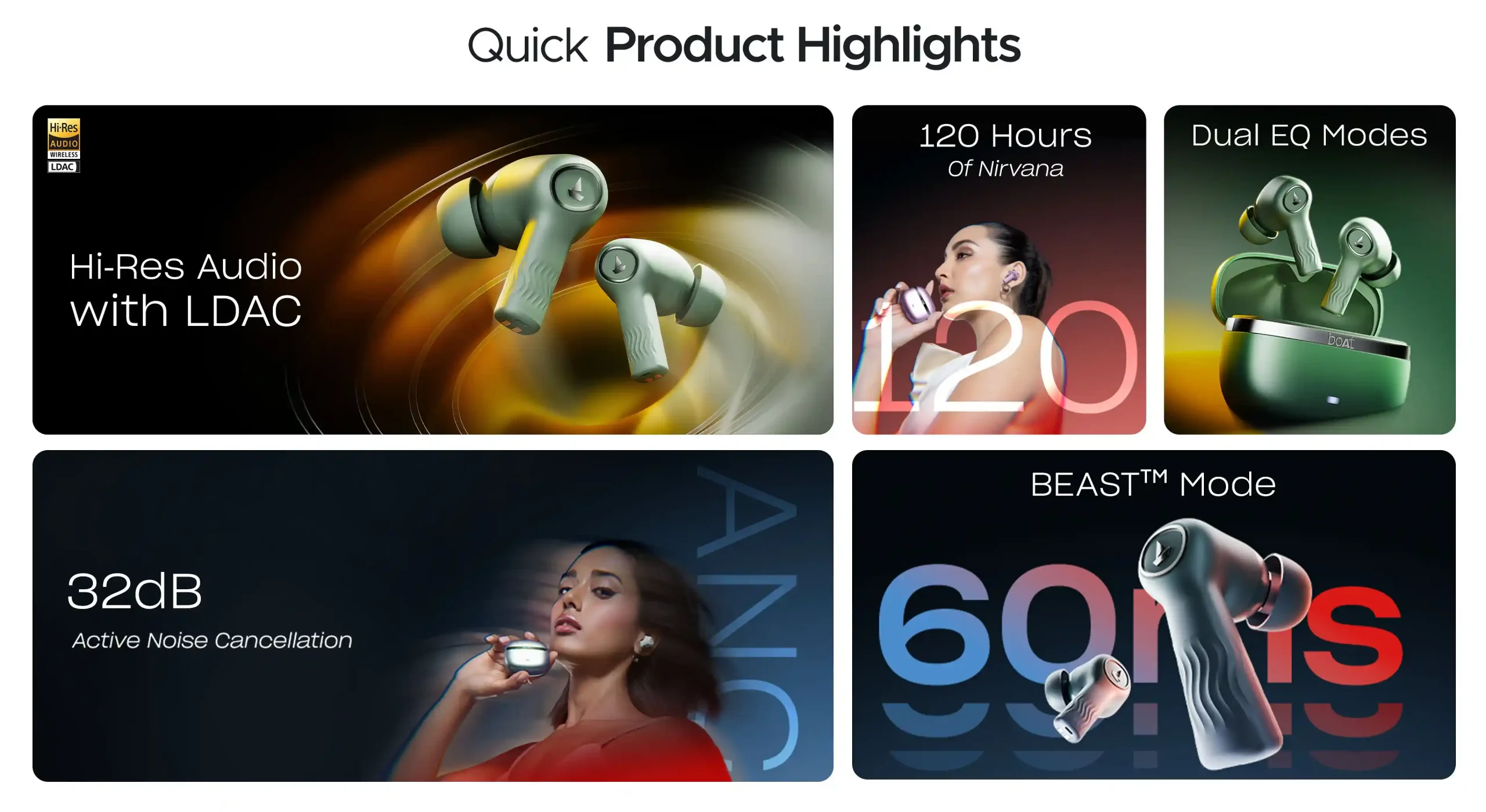 boAt Nirvana Ion ANC Pro earbuds with LDAC Hi-Res Audio and dual EQ modes