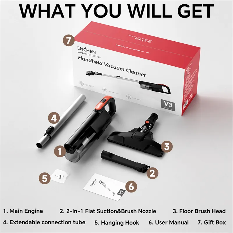 HEPA filtration system of ENCHEN V3 2-in-1 vacuum cleaner