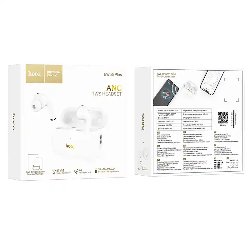 Hoco EW56 Plus ANC Earbuds Featuring Active Noise Cancellation