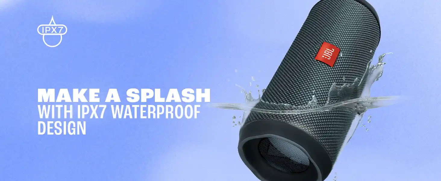 JBL Flip Essential 2 waterproof IPX7 rating poolside usage picture