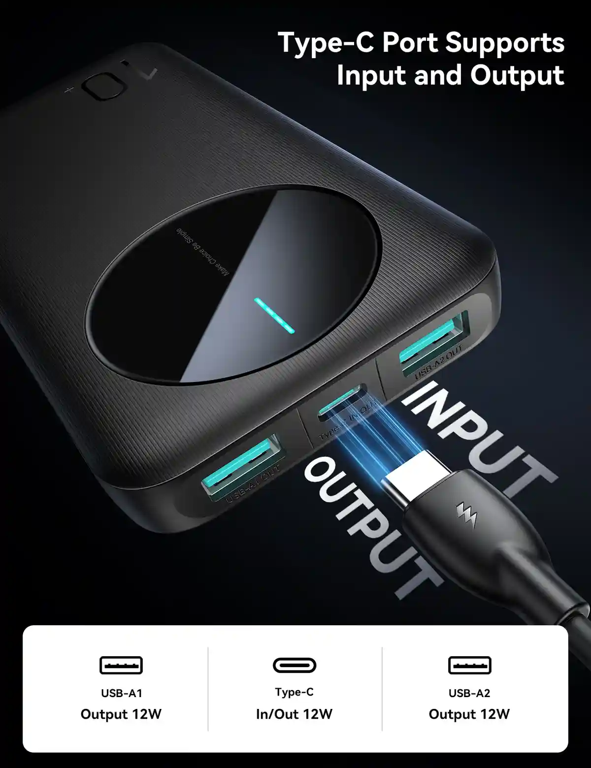 JOYROOM JR-PBF12 10000mAh LED Power Bank for smartphones in Bangladesh