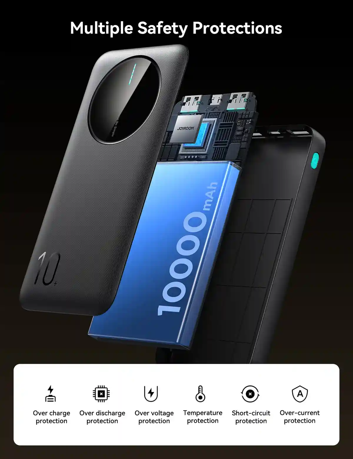 JOYROOM JR-PBF12 2.4A LED display fast charging power bank for iPhone
