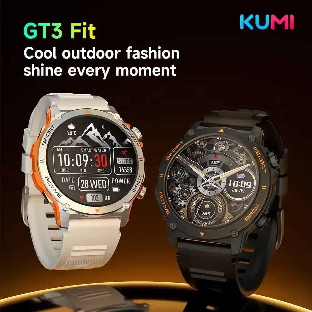 kumi gt3 fit smartwatch with amoled display and bluetooth 5.3