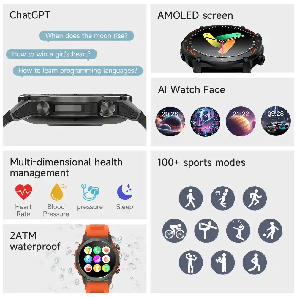 kumi gt3 fit 100 sports mode smart watch for workouts