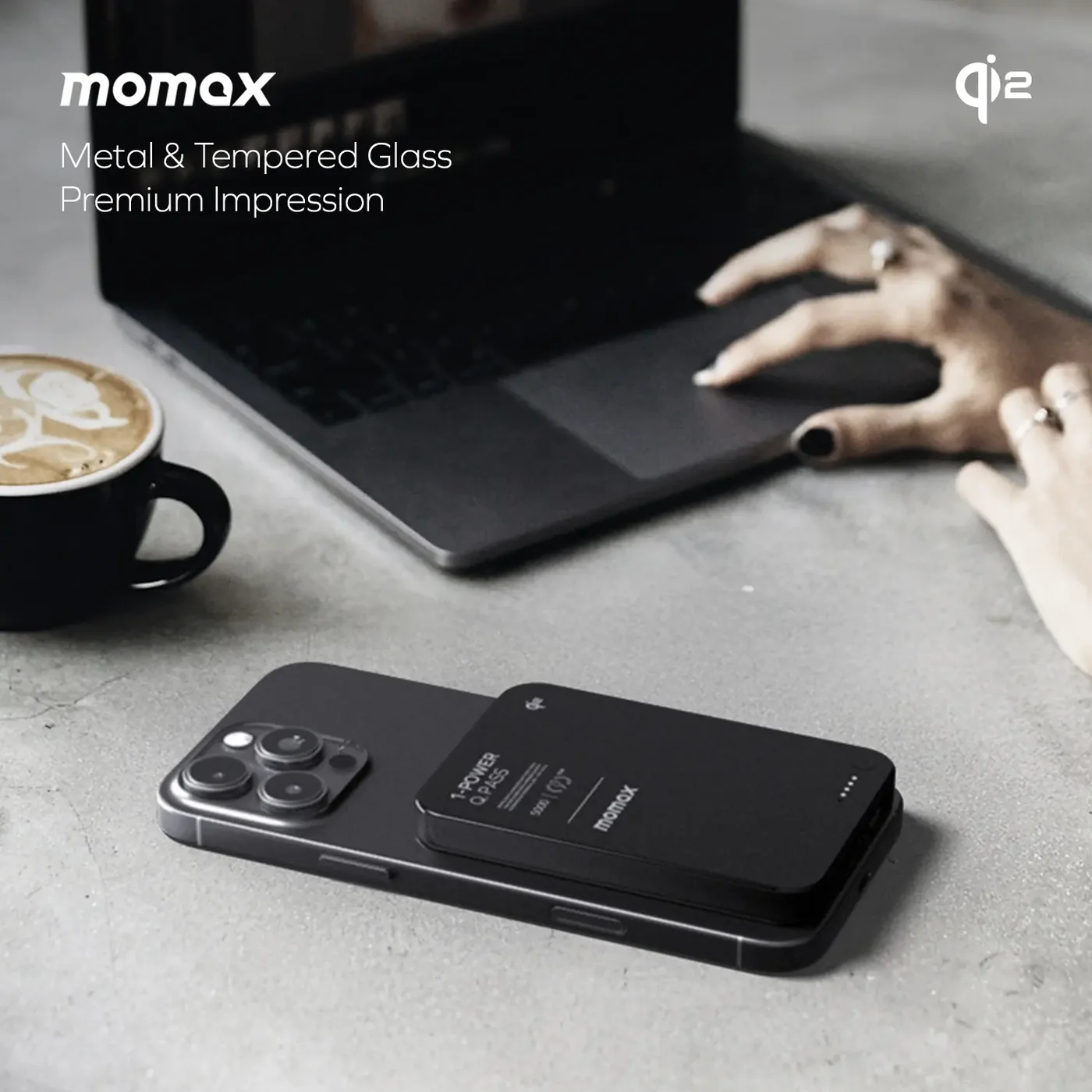 Momax 1-Power Q.Pass Qi2 Magnetic Wireless Power Bank sleek design