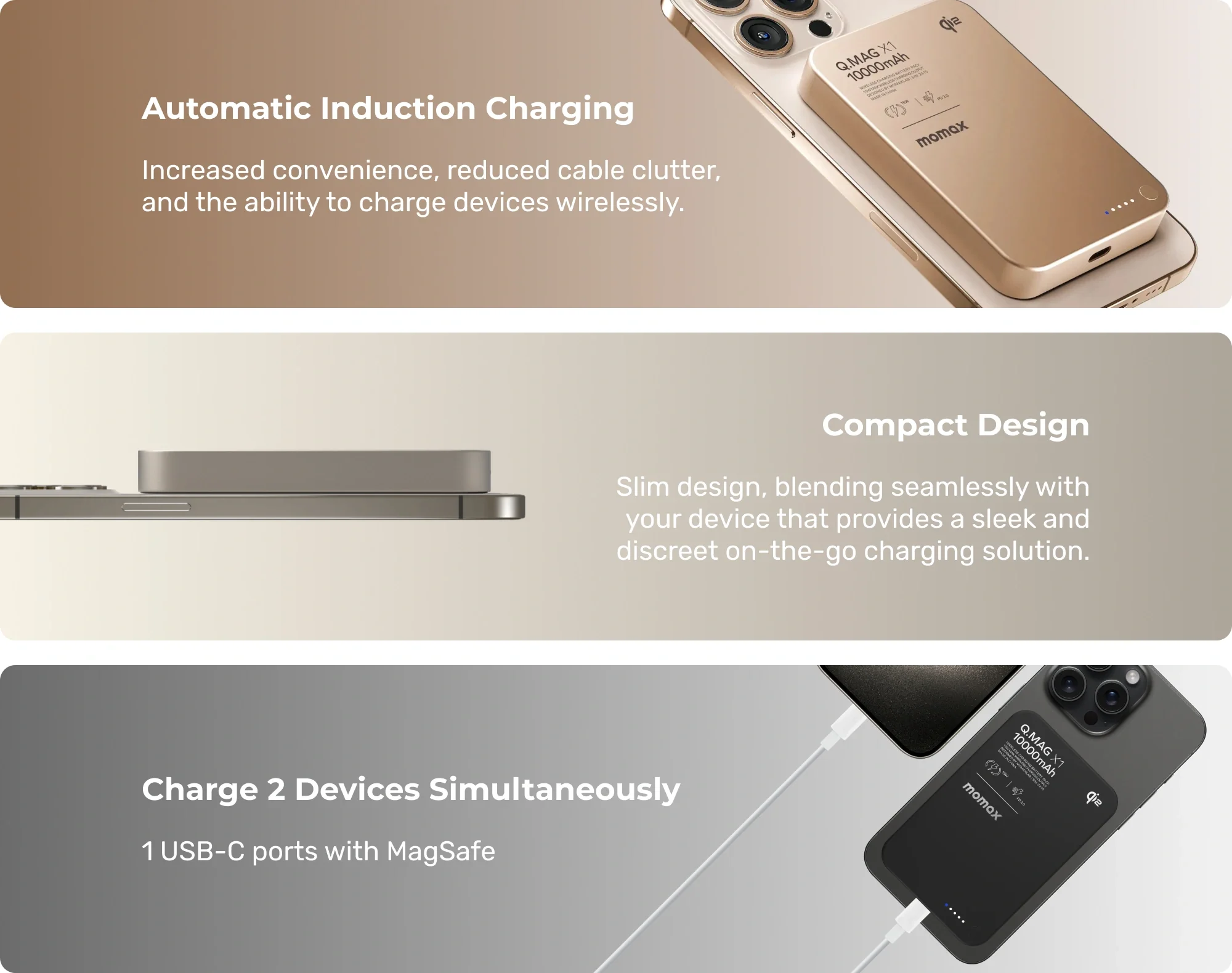MagSafe compatible Momax 1-Power Q.Pass Qi2 wireless charger
