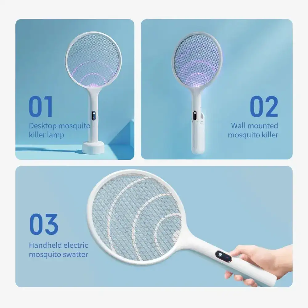 Qualitell E3 Electric Mosquito Swatter wall mount design