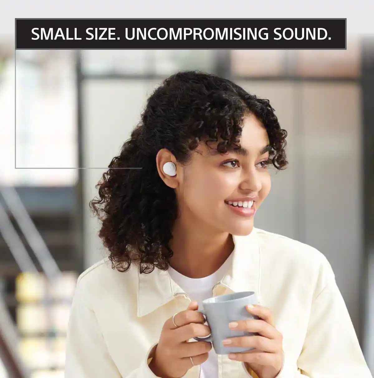 Sony WF-C500 earbuds with charging case