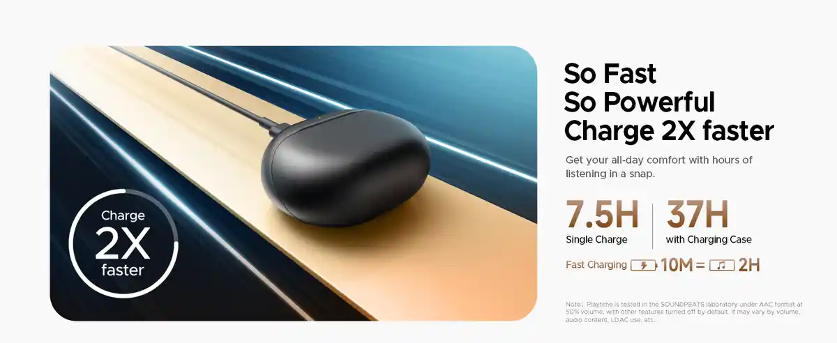 SOUNDPEATS Air5 Pro adaptive hybrid ANC noise cancelling wireless earbuds