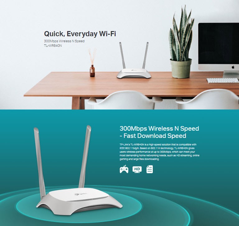 Tp-Link TL-WR840N 300 Mbps Wireless N Router