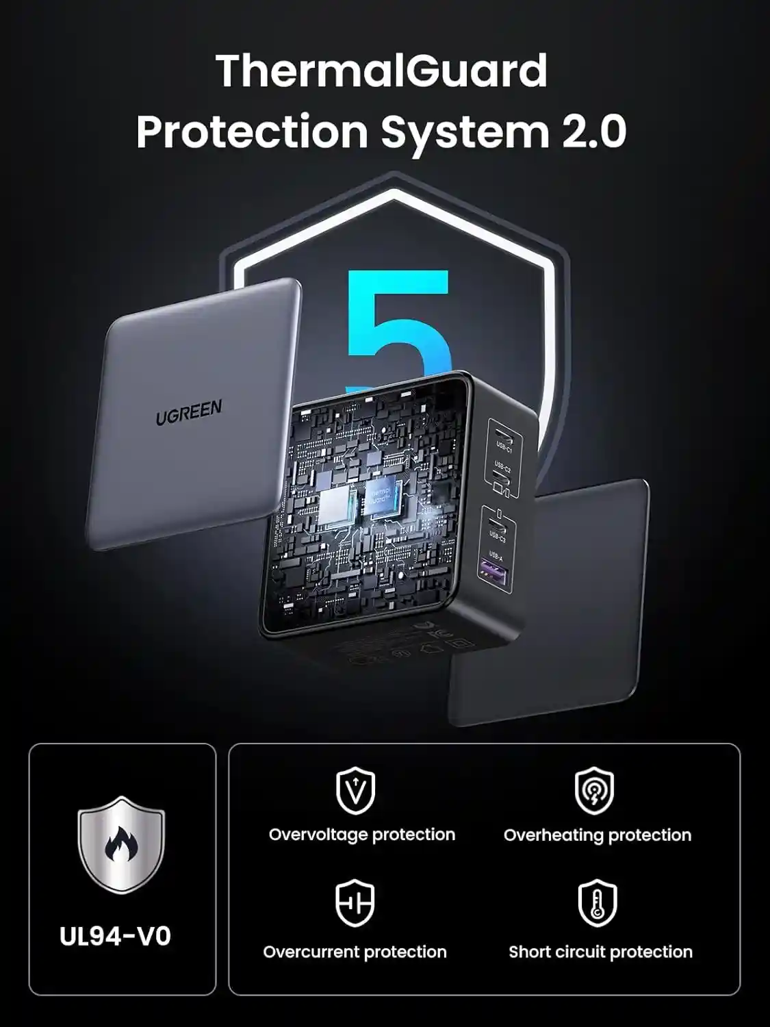 ugreen nexode 35965 travel charger foldable plug