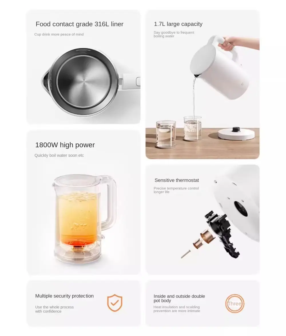 Xiaomi Electric Kettle 3 stainless steel interior