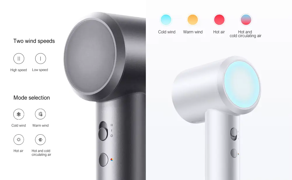 Xiaomi Mijia H501 Hair Dryer sleek pearlescent body
