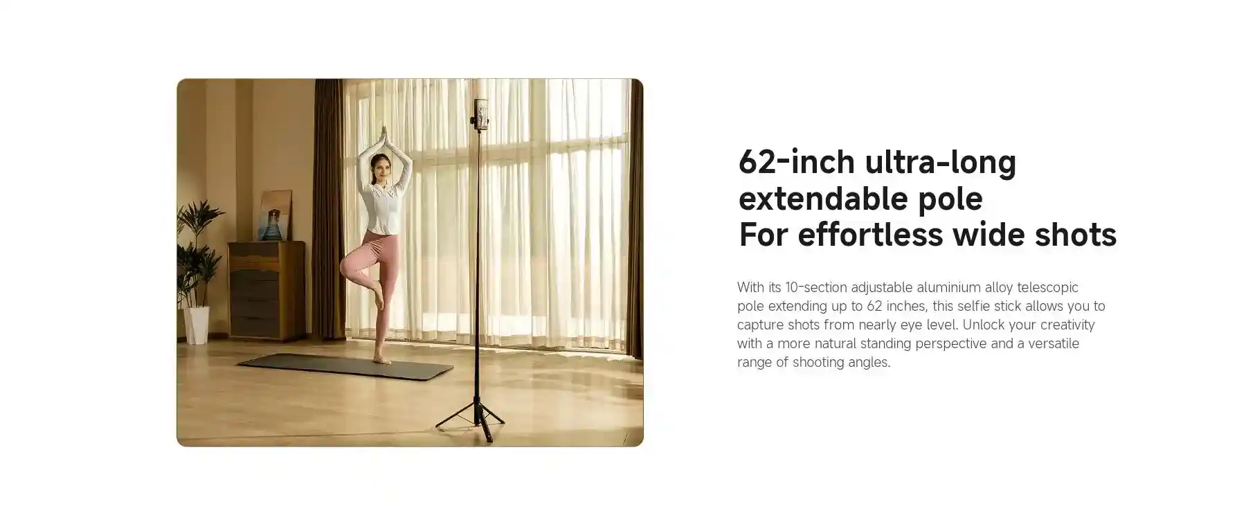 Aluminum Alloy Xiaomi Zoom Floor Selfie Stick Tripod for Professional Photography and Videography