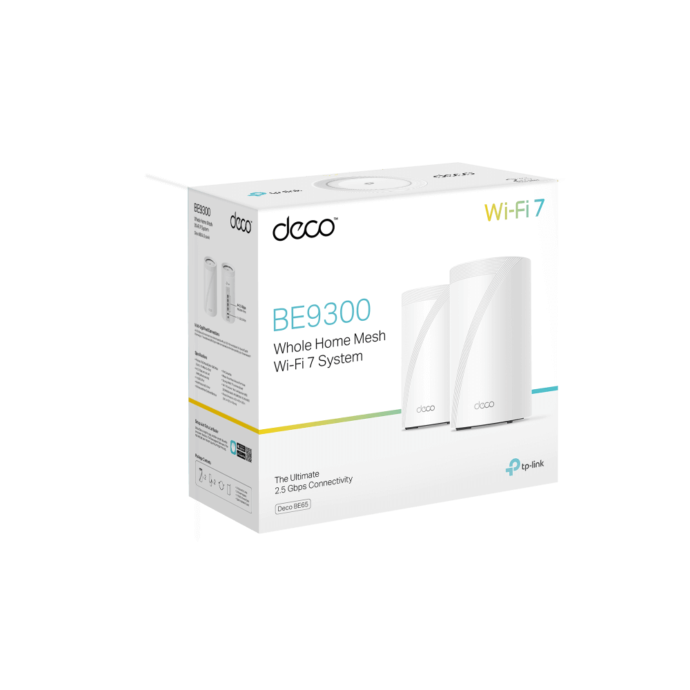 TP-Link Deco BE65 BE11000 Tri-Band WiFi 7 Mesh Router (2-Pack)