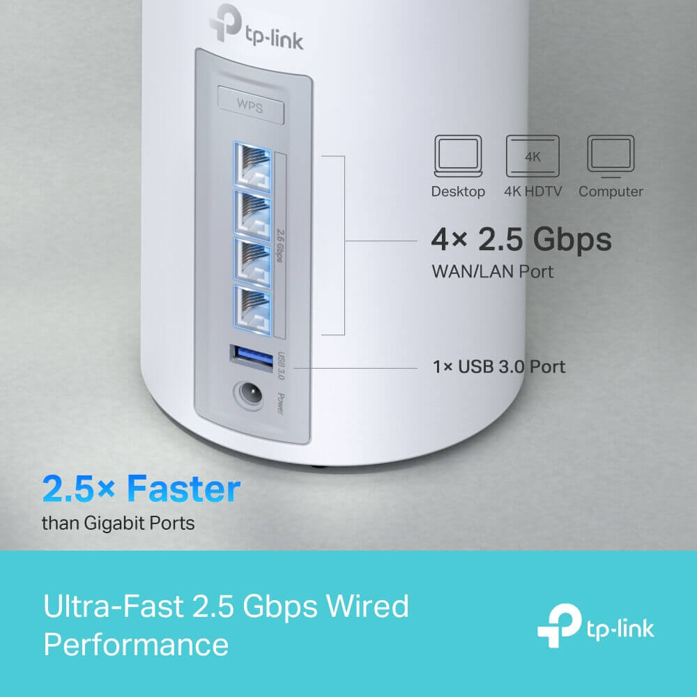 TP-Link Deco BE65 BE11000 Tri-Band WiFi 7 Mesh Router (3-Pack)