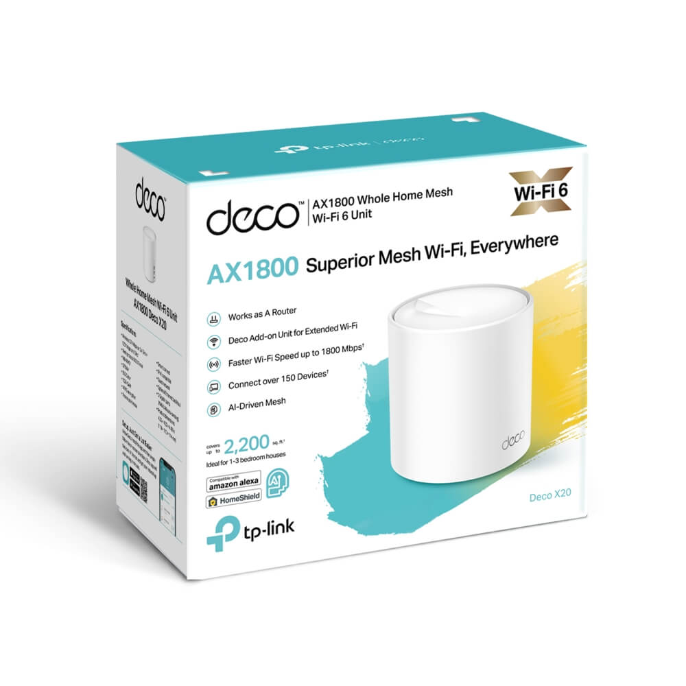 TP-Link Deco X20 AX1800 Whole Home Mesh Wi-Fi 6 System (1-pack)