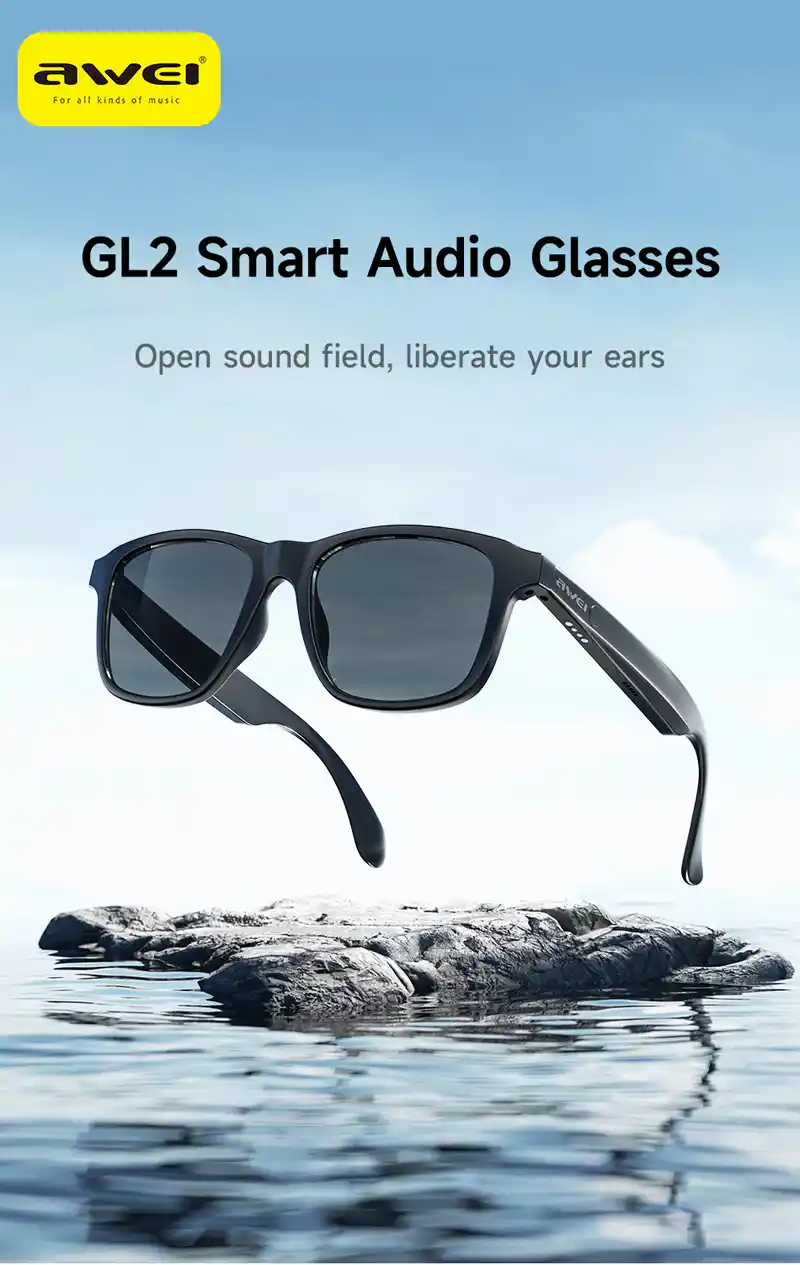 Stylish AWEI GL2 Open Smart Audio Glasses with Bluetooth 5.4 connectivity