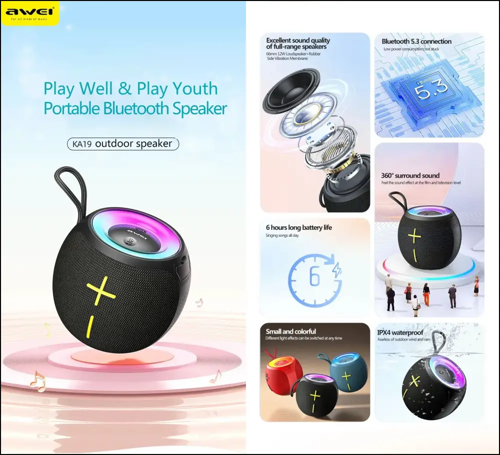 Awei KA19 Portable Bluetooth Speaker