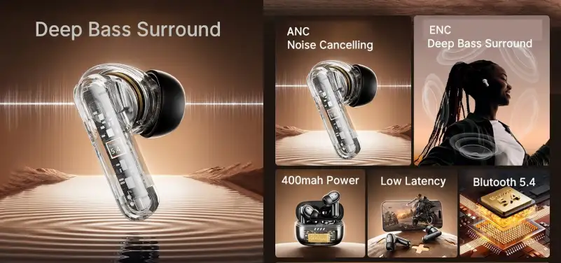 Awei TA12 ANC Earbuds IPX4 Water-Resistant Sports Headphones