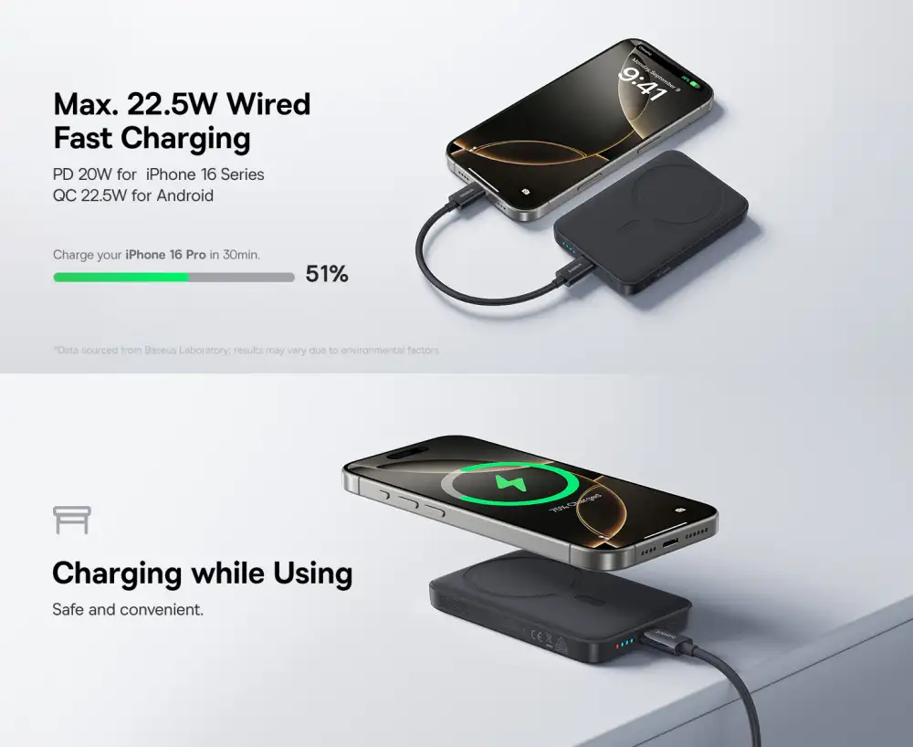 Baseus EnerFill FM11 Power Bank 22.5W fast charging portable charger