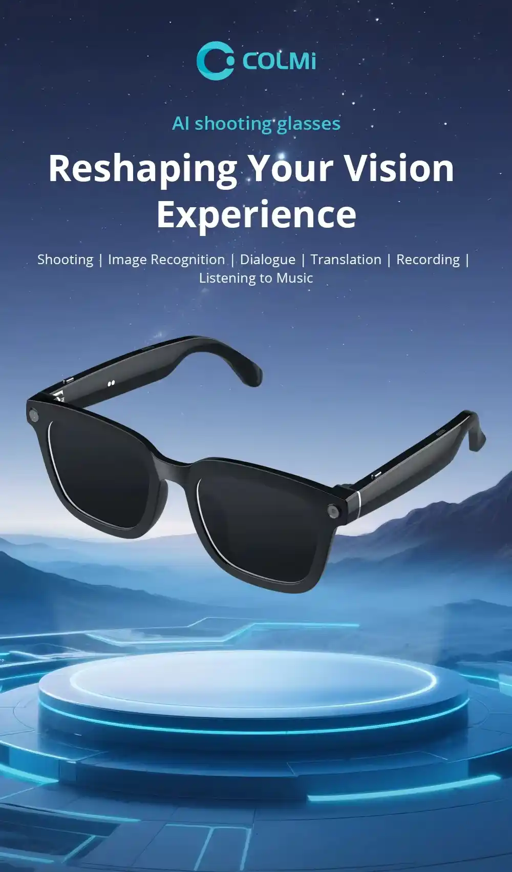 COLMI V03 AI Smart Audio Glasses for music and calls
