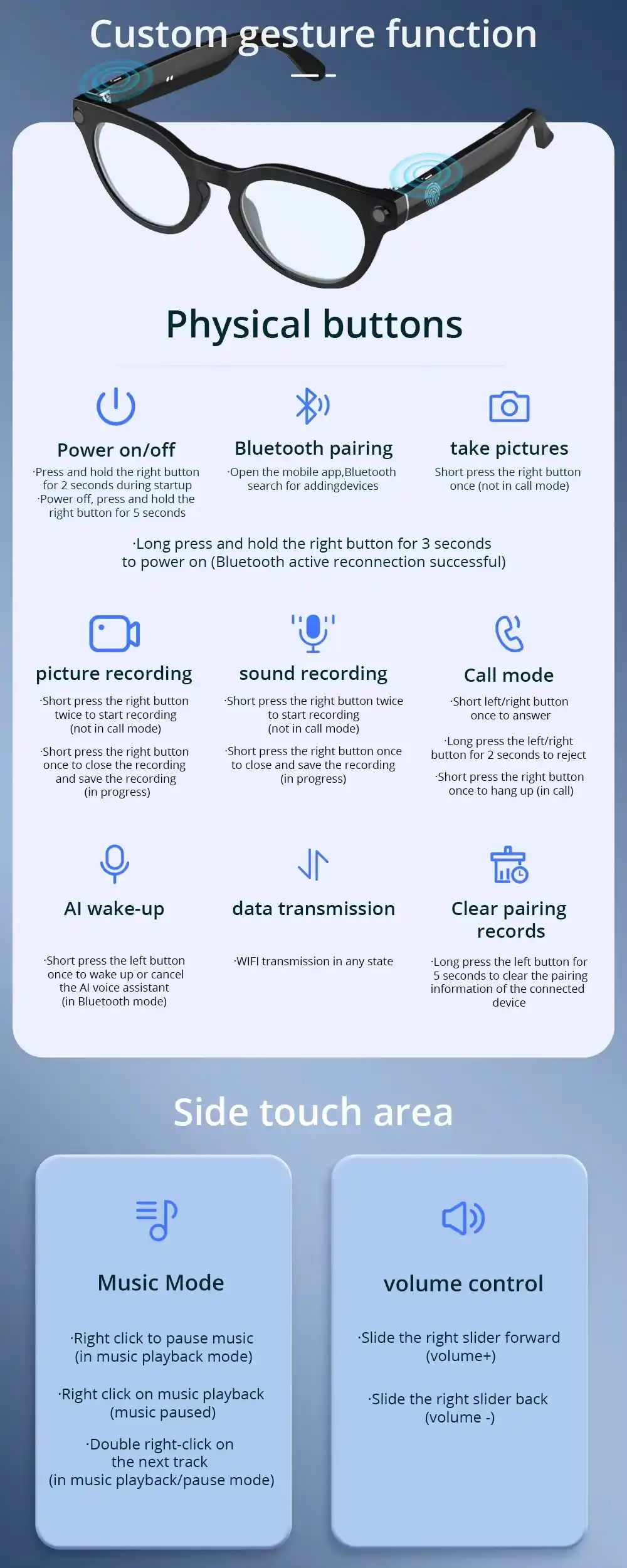 COLMI V03 AI Intelligent Camera Glasses with dual microphones