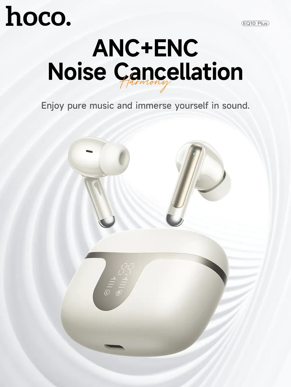 HOCO EQ10 Plus ANC ENC Wireless Earbuds black