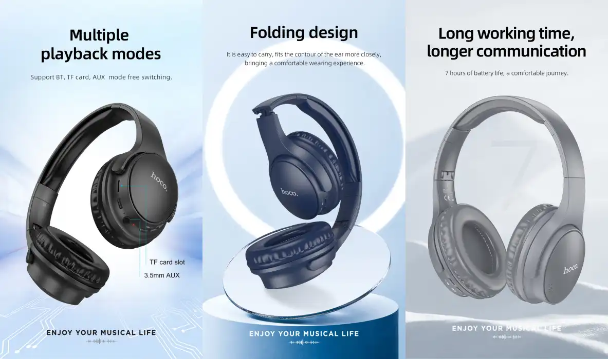 HOCO W40 wireless stereo headphones front view