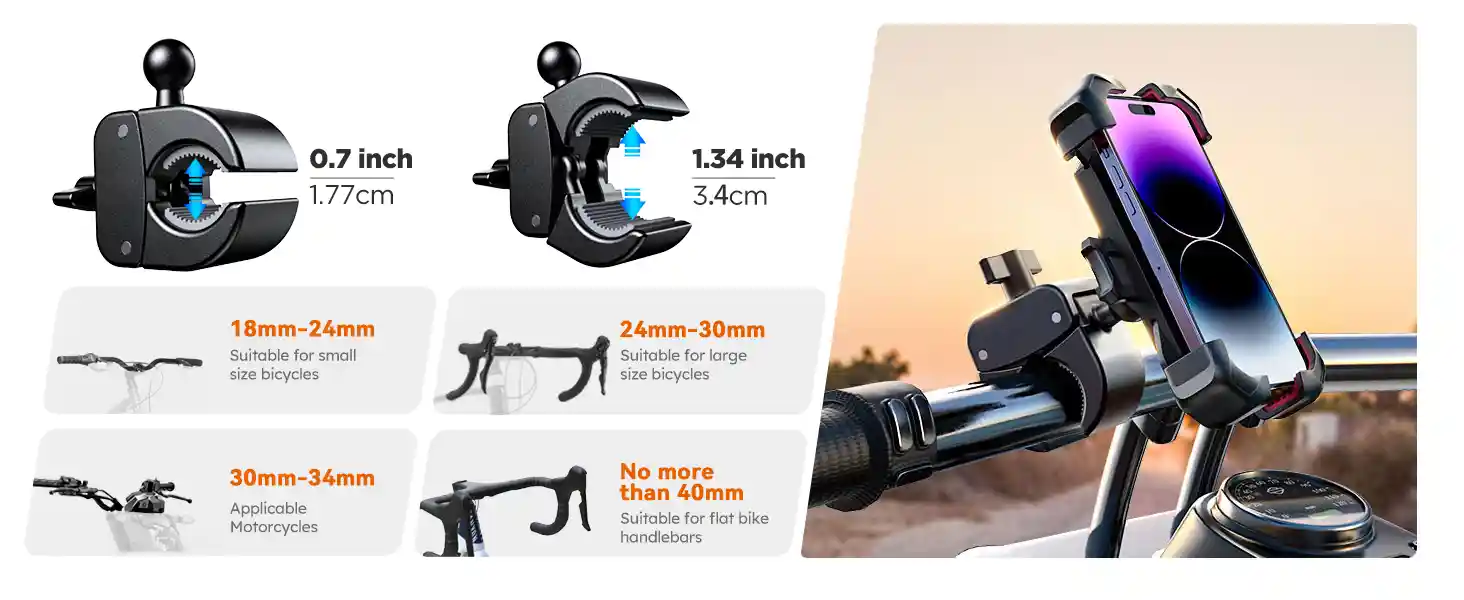 JOYROOM JR-ZS288 Bike Phone Mount holding smartphone securely