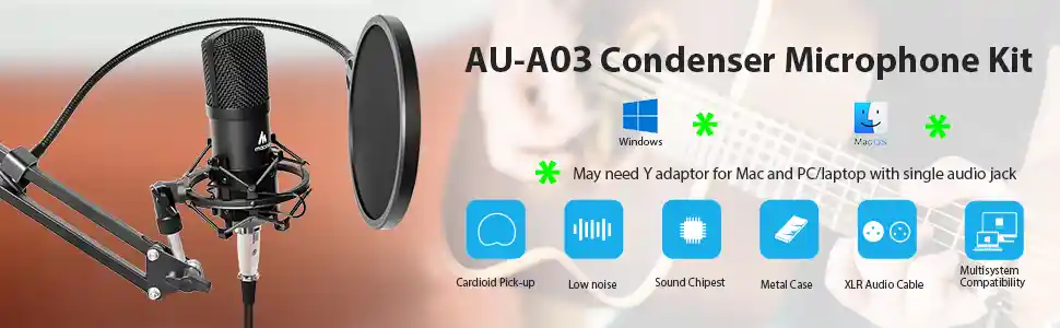 Maono AU-A03 professional condenser microphone kit