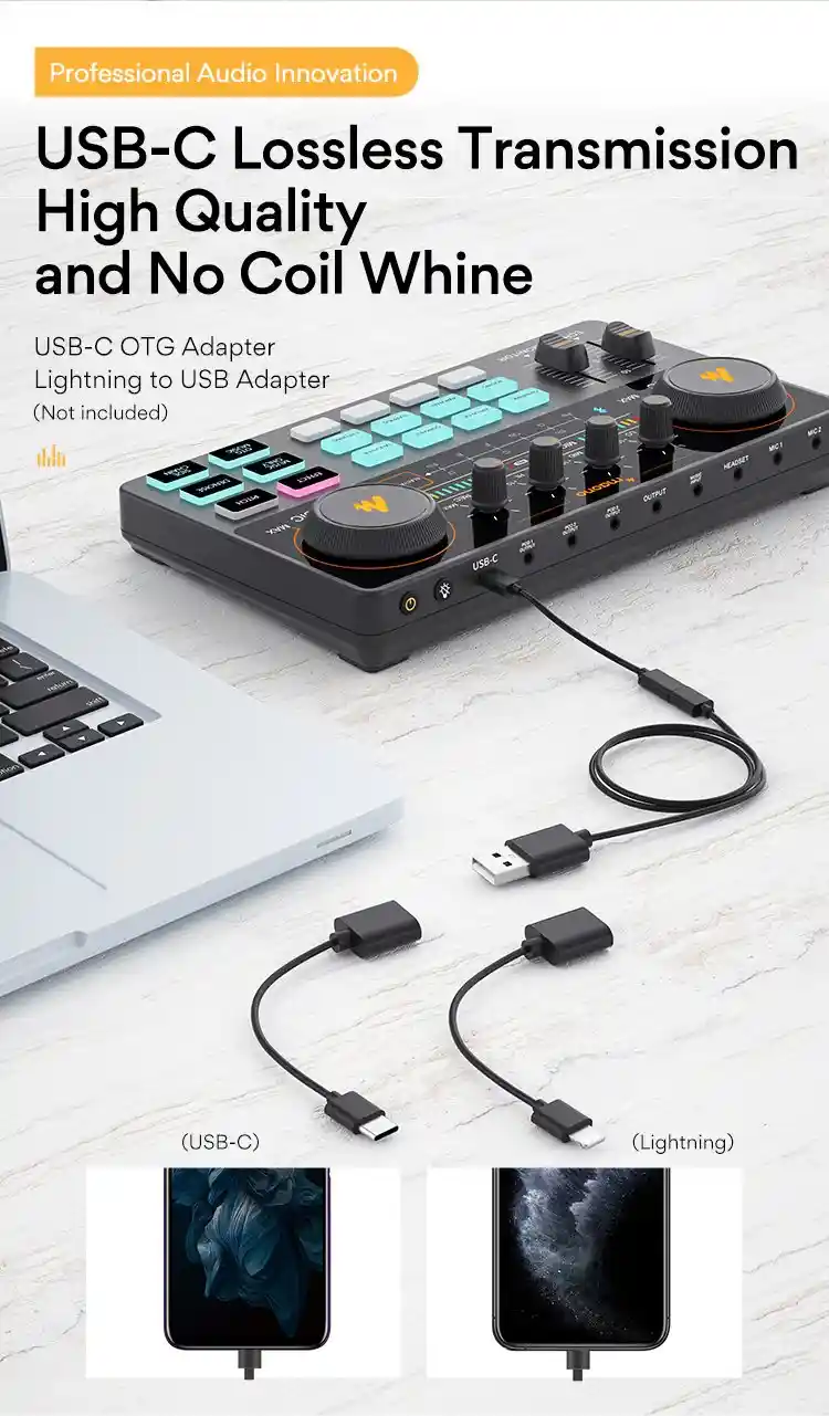 MAONO AU-AM200 MAONOCASTER Lite compact all-in-one audio interface with built-in reverb and EQ controls.