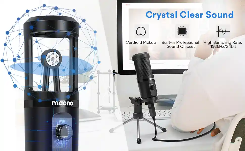 Maono AU-PM461TR Gaming Microphone Lite Bundle with cardioid pickup pattern