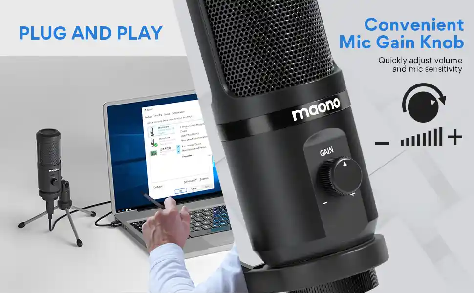 Professional sound chipset inside Maono AU-PM461TR Gaming Microphone Lite Bundle