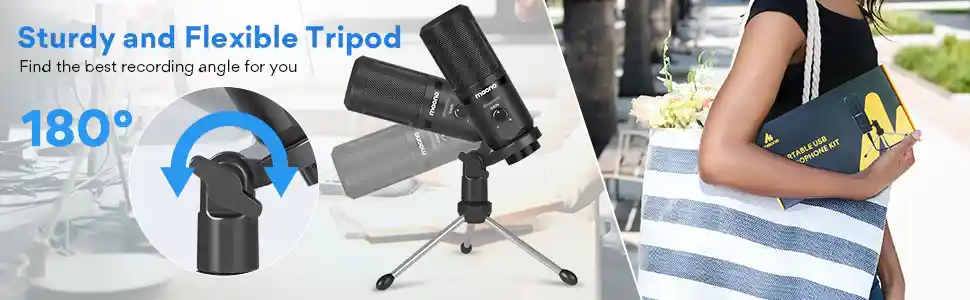 Maono AU-PM461TR Gaming Microphone Lite Bundle with 192kHz 24bit audio resolution