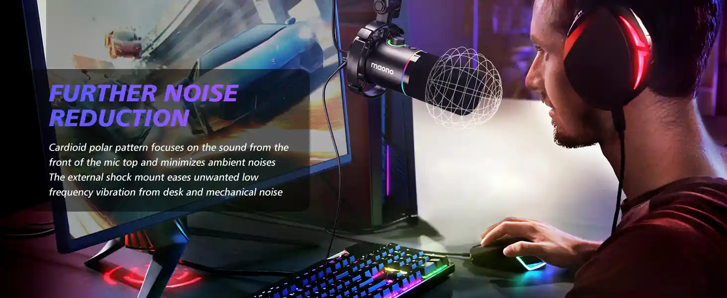 MAONO PD200XS Dynamic Microphone Kit with plug-and-play USB setup and flexible boom arm for home and studio recording