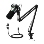 MAONO PD200XS Dynamic Microphone Kit with USB/XLR connectivity for professional podcasting, streaming, and YouTube recording