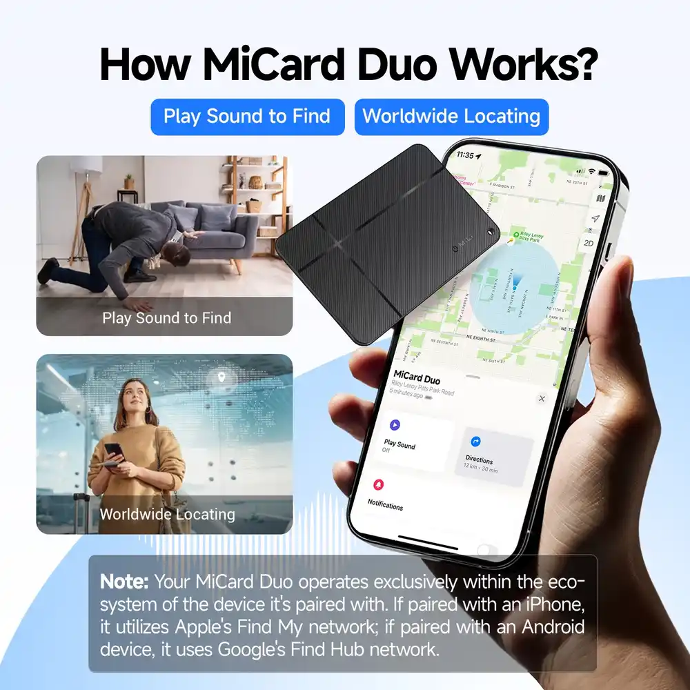 MiLi MiCard Pro Duo tracking lost wallet with Apple Find My