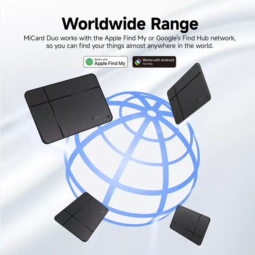 MiLi MiCard Pro Duo rechargeable wallet tracker for iPhone