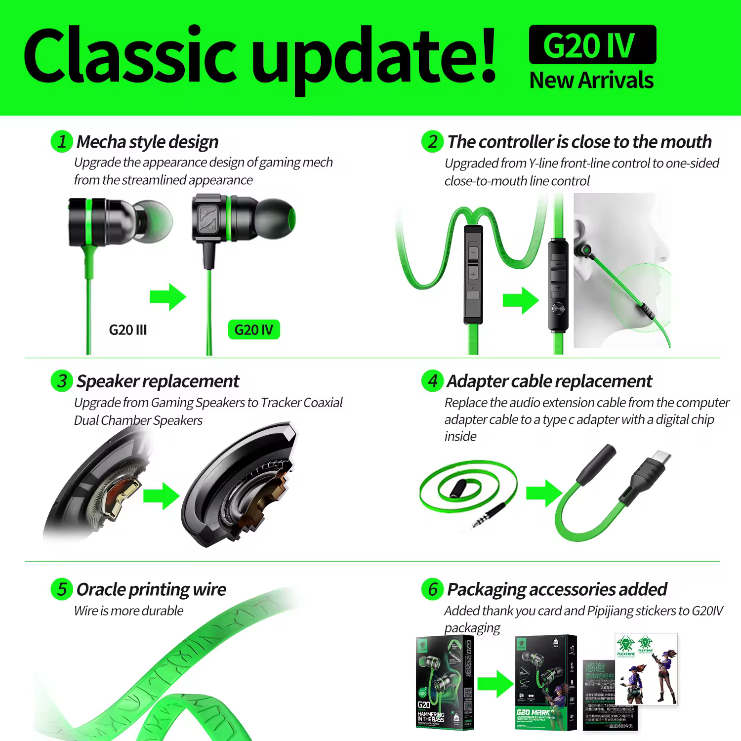 Plextone G20 Mark IV Magnetic Hammerhead Design