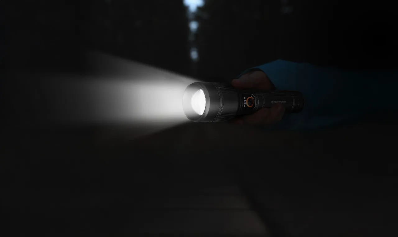 Porodo Lifestyle Lumalite 1200 Rechargeable Flashlight with 1200 lumens brightness