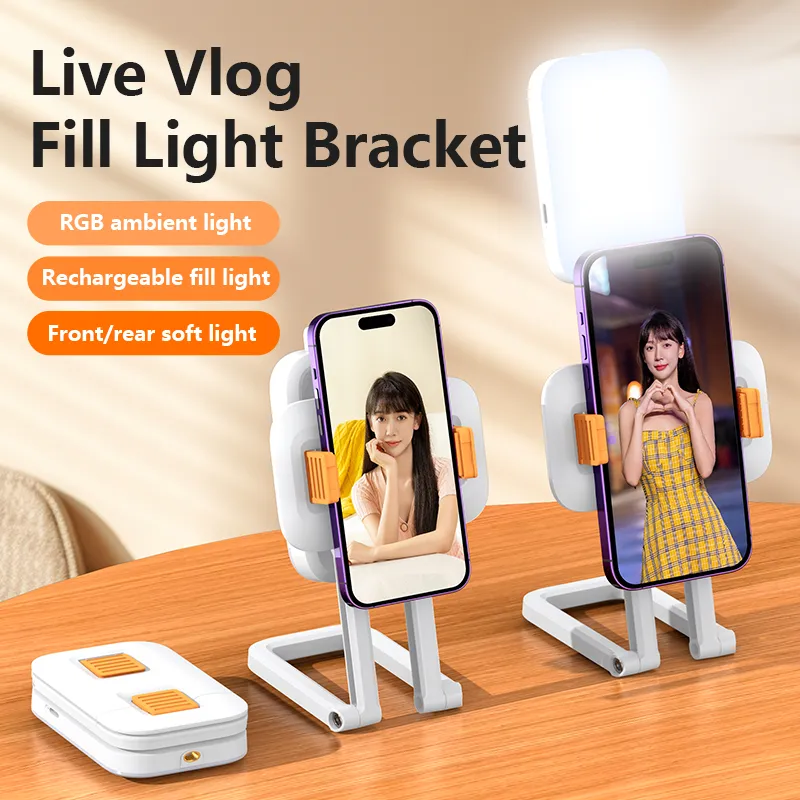 Porodo Lifestyle Phone Stand Fill Light adjustable color temperature 2500K-6000K