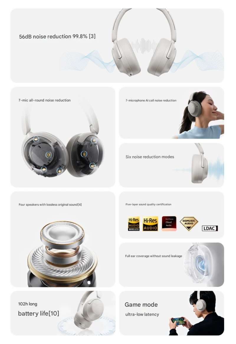 QCY H3S Wireless Headphones with long battery life